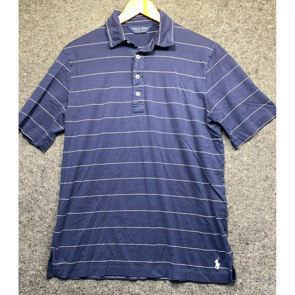 Polo Golf Ralph Lauren Polo Shirt Men's S Navy Blue White Striped Pima Cotton